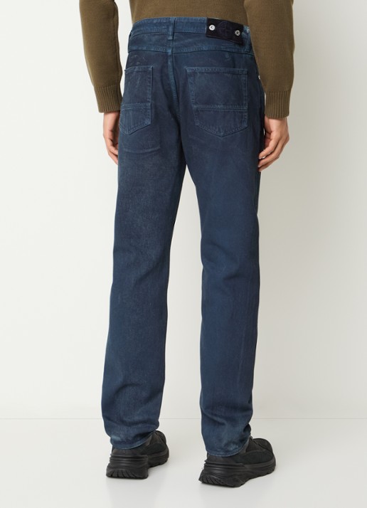 Stone Island S0J31 straight fit jeans met gekleurde wassing - achterkant 6 indigo