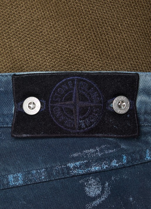 Stone Island S0J31 straight fit jeans met gekleurde wassing - detail 5 indigo