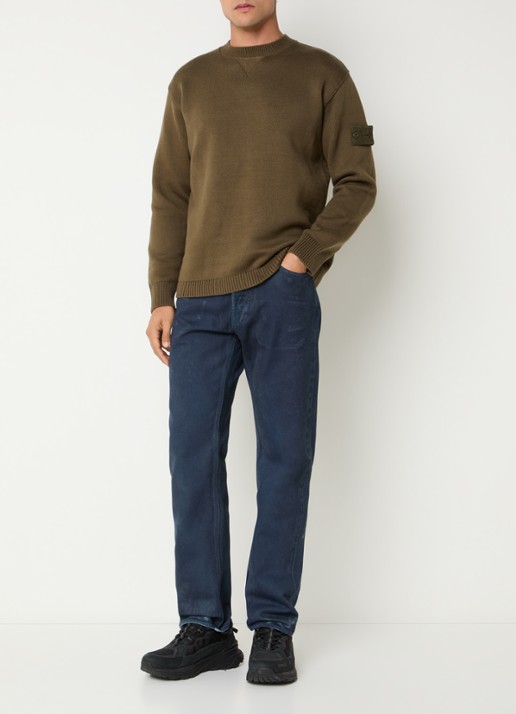 Stone Island S0J31 straight fit jeans met gekleurde wassing - voorkant 2 indigo