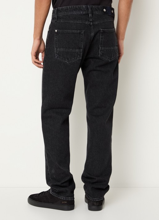 Stone Island S0J32 straight fit jeans met gekleurde wassing en steekzakken - achterkant 3 antraciet