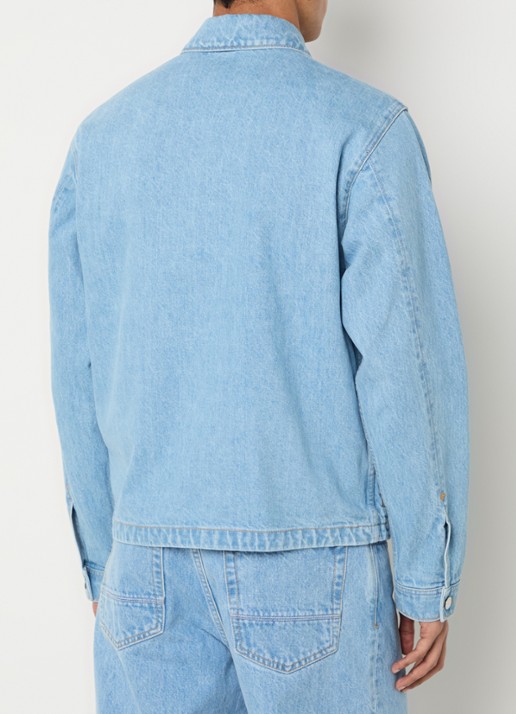 Stone Island S0J33 spijkerjas met logo en steekzakken - achterkant 4 lichtblauw