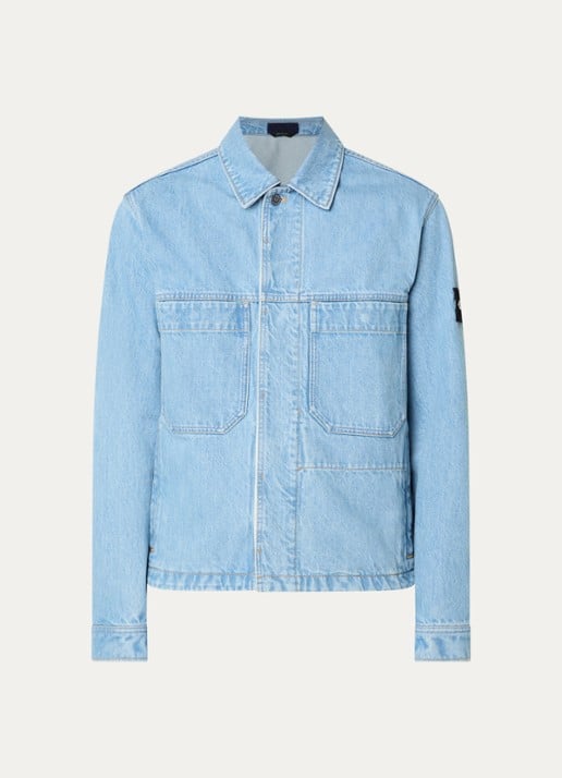 Stone Island S0J33 spijkerjas met logo en steekzakken - voorkant 5 lichtblauw