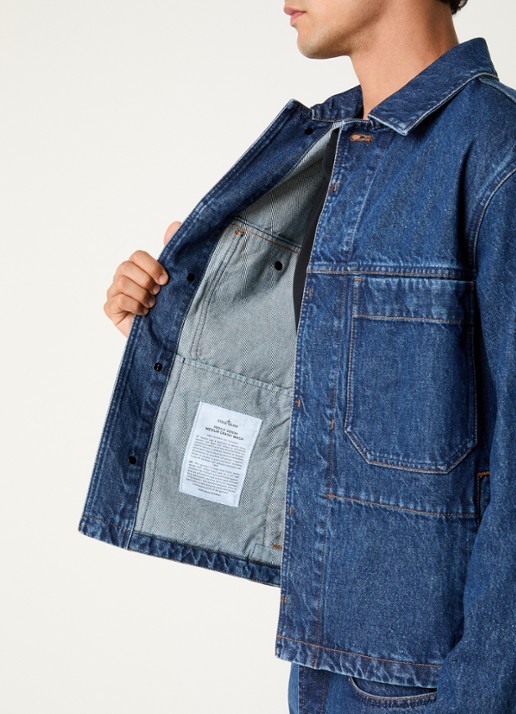 Stone Island S0J34 spijkerjas met logo - detail 3 indigo