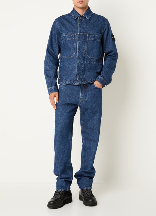 Stone Island S0J34 spijkerjas met logo - voorkant 5 indigo