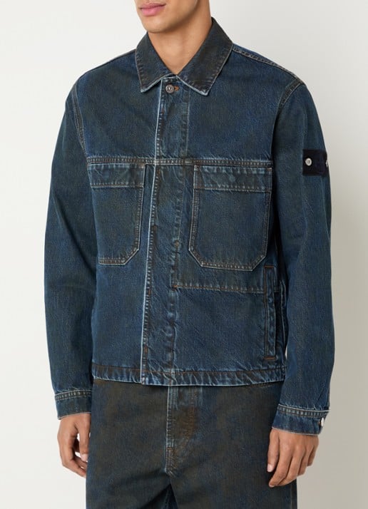 Stone Island S0J40 spijkerjas met logo en verwassen effect