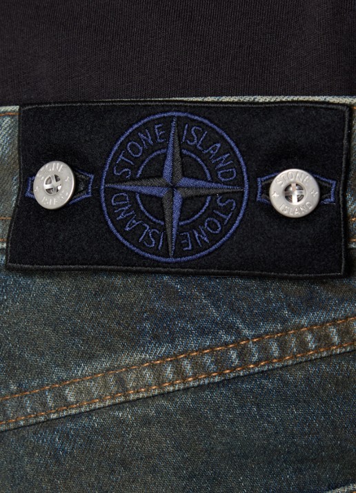 Stone Island S0J40 straight leg jeans met gekleurde wassing - detail 3 indigo