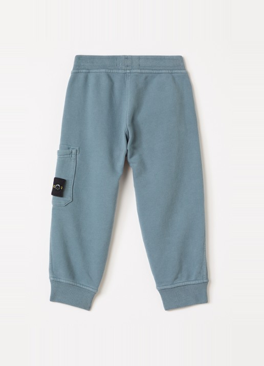Stone Island Tapered fit joggingbroek met logo - voorkant 2 blauwgrijs