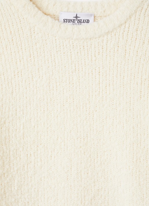 Stone Island Trui van scheerwol met logo - detail 3 beige
