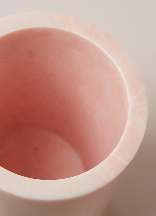 Stoned Wijnkoeler van marmer 18 cm - detail 3 roze