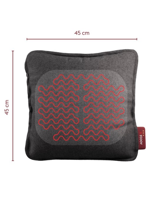 Stoov Ploov³ warmtekussen 45 x 45 cm - detail grijs
