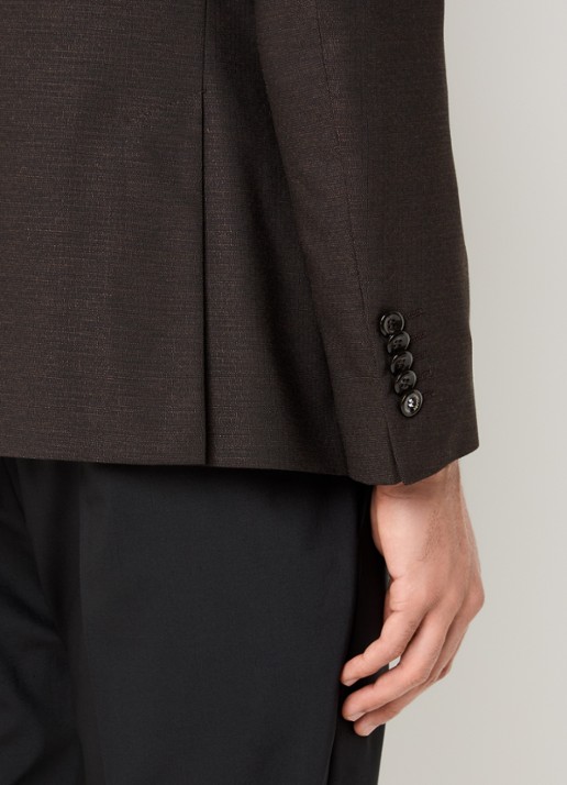 Strellson Aidan regular fit colbert in wolblend met klepzakken - detail 6 donkerbruin