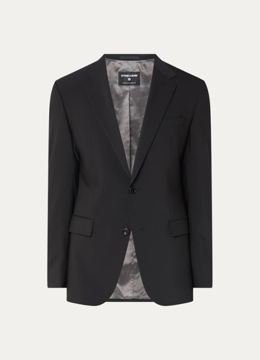 Strellson Aidan regular fit colbert in wolblend - voorkant 6 zwart