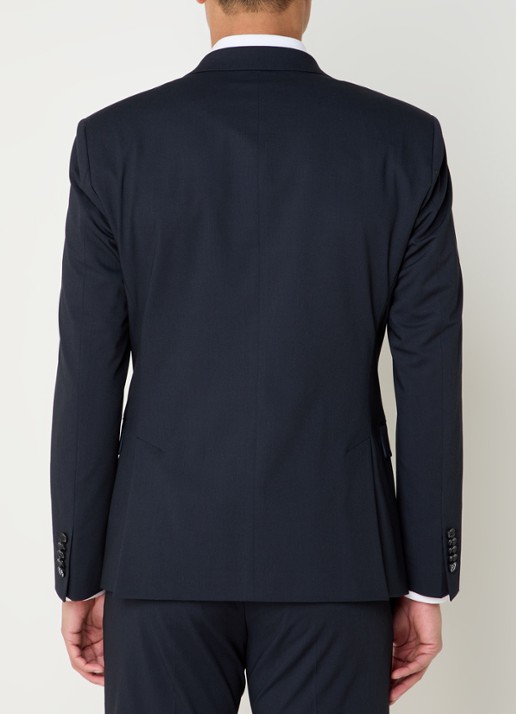 Strellson Aidan slim fit colbert met klepzakken - achterkant 5 donkerblauw