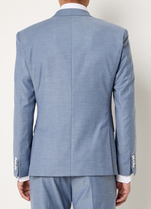 Strellson Aidan slim fit colbert met klepzakken - achterkant turquoise