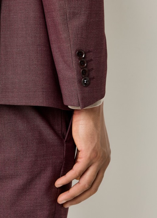 Strellson Alzer regular fit colbert met klepzakken - detail 3 bordeauxrood