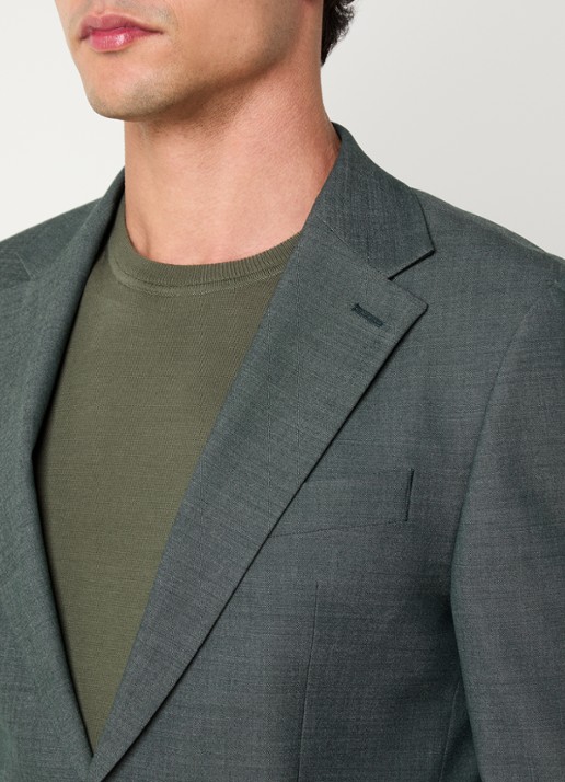 Strellson Alzer regular fit colbert met klepzakken - detail 7 olijfgroen