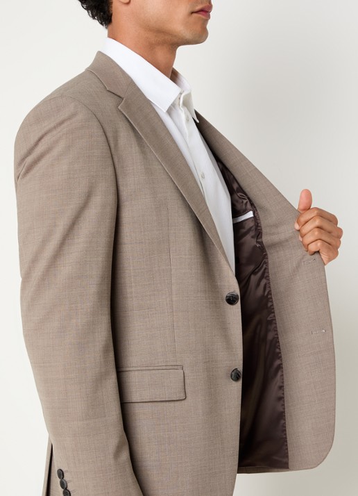 Strellson Alzer4 regular fit colbert in wolblend - detail 2 beige