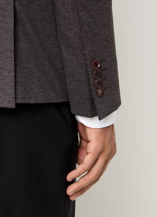 Strellson Arndt regular fit colbert met borst- en klepzakken - detail 4 donkerbruin