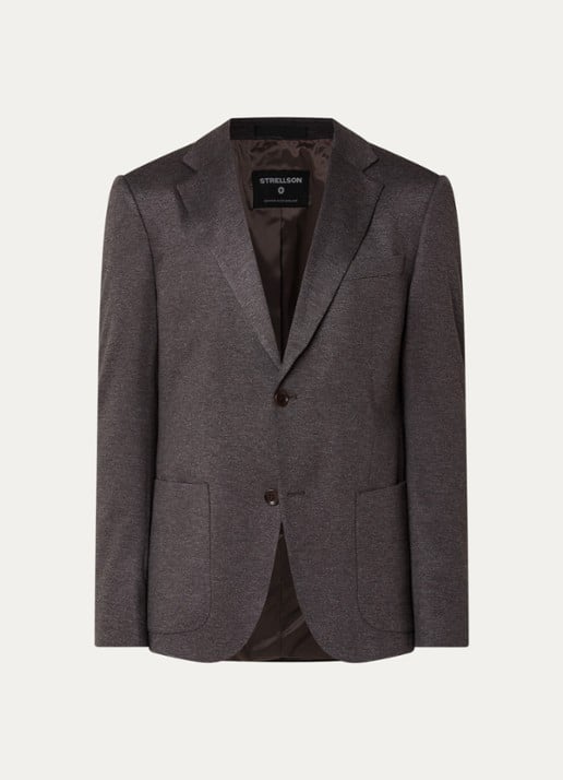 Strellson Arndt regular fit colbert met borst- en klepzakken - voorkant 6 donkerbruin