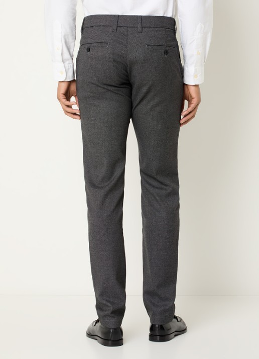 Strellson Code slim fit pantalon met steekzakken - achterkant antraciet