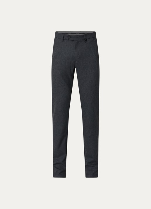 Strellson Code slim fit pantalon met steekzakken - voorkant 4 blauw