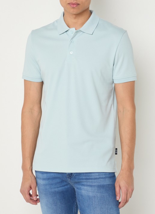 Strellson Edgar regular fit polo met stretch - detail 3 blauwgrijs