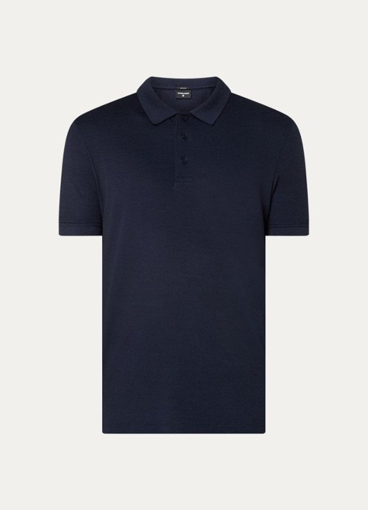 Strellson Edgar regular fit polo met stretch - voorkant donkerblauw