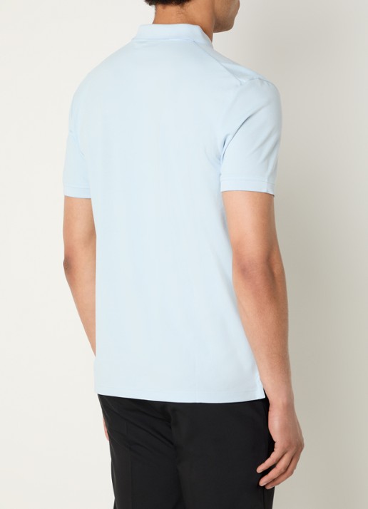 Strellson Edgar regular fit polo met stretch - achterkant lichtblauw