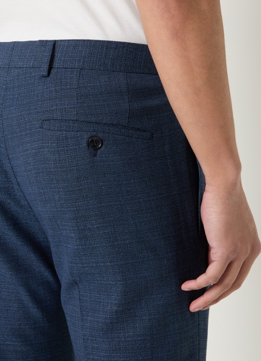 Strellson Kynd tapered fit chino met gemêleerd dessin en steekzakken - detail 5 petrol