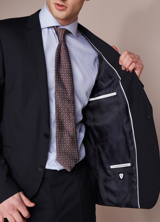 Strellson L-Allen slim fit colbert - detail 4 donkerblauw