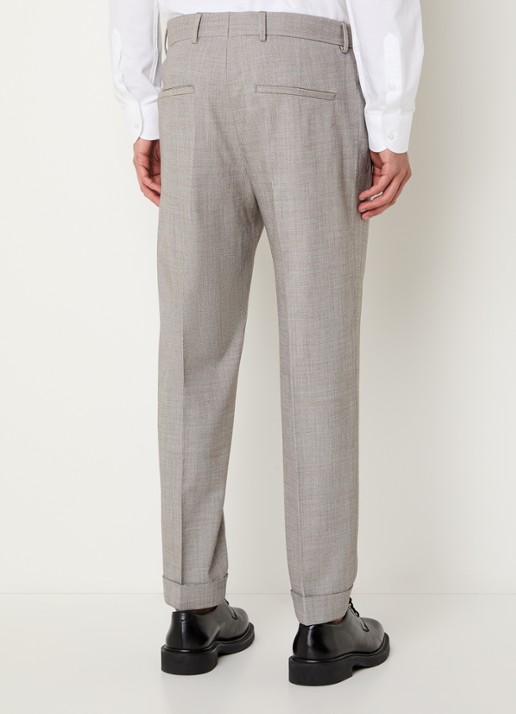 Strellson Luis straight fit pantalon in wolblend met steekzakken - achterkant 4 beige