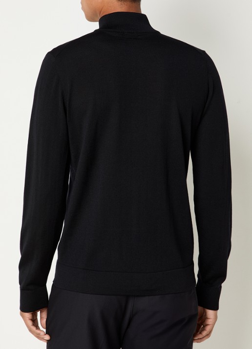 Strellson Marek fijngebreide pullover van scheerwol - achterkant 3 zwart