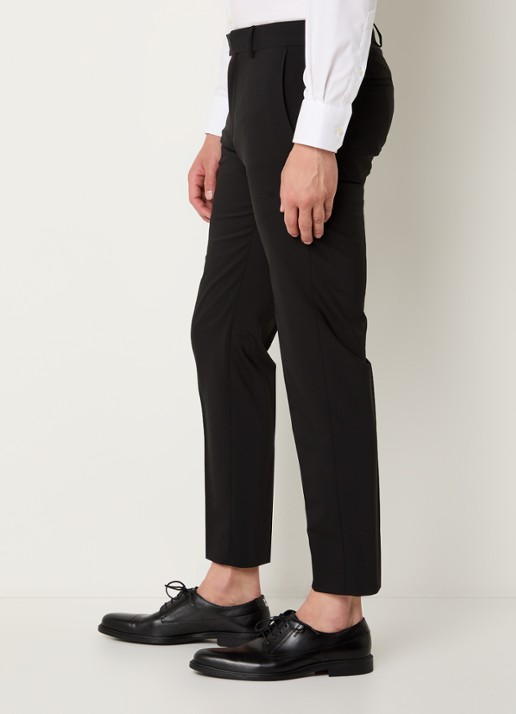 Strellson Melwin slim fit pantalon in wolblend met steekzakken - detail 4 zwart