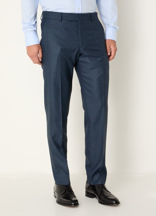 Strellson Melwin slim fit pantalon met ruitdessin