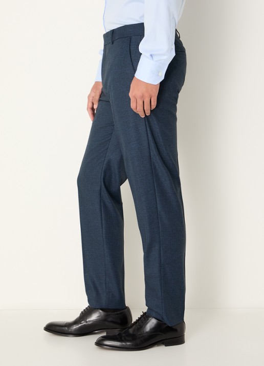 Strellson Melwin slim fit pantalon met ruitdessin - detail 4 indigo