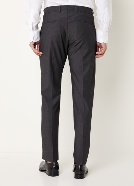 Strellson Melwin slim fit pantalon met steekzakken - achterkant antraciet