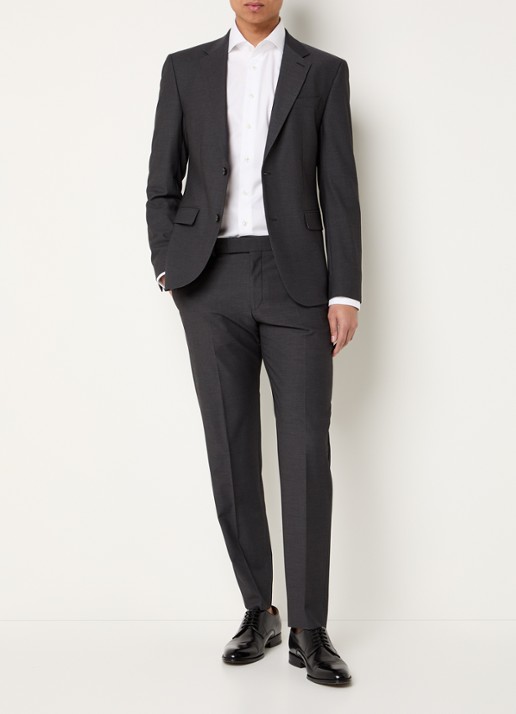 Strellson Melwin slim fit pantalon met steekzakken - voorkant 5 antraciet