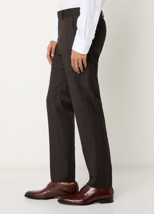 Strellson Melwin straight fit broek met steekzakken - detail 2 donkerbruin