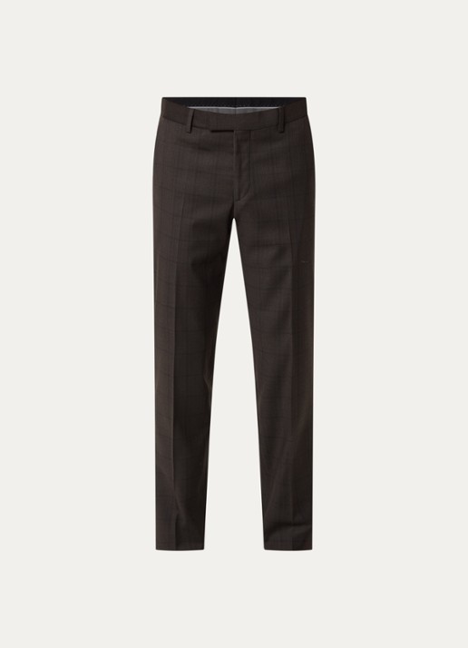 Strellson Melwin straight fit broek met steekzakken - voorkant 4 donkerbruin