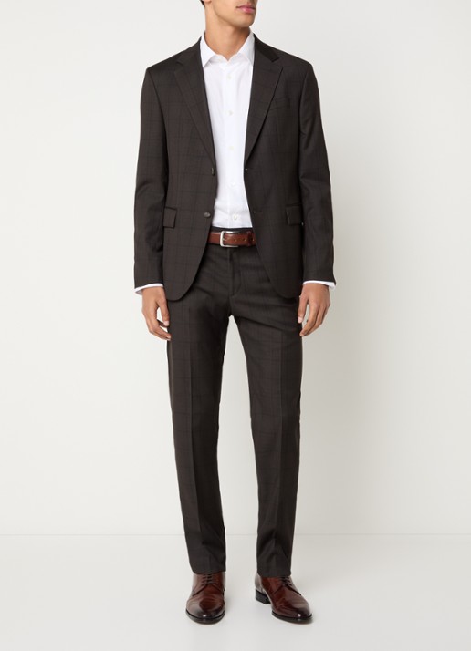 Strellson Melwin straight fit broek met steekzakken - voorkant 5 donkerbruin
