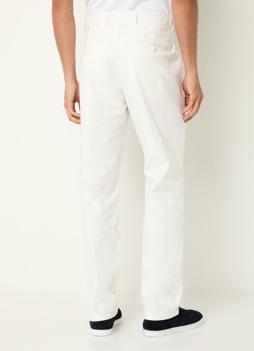 Strellson Rion-D tapered fit broek met steekzakken - achterkant gebroken wit
