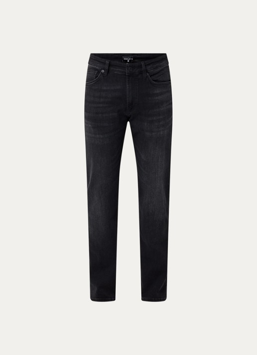 Strellson Rui straight leg jeans met gekleurde wassing - voorkant 4 zwart