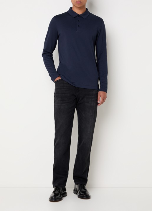 Strellson Rui straight leg jeans met gekleurde wassing - voorkant 5 zwart