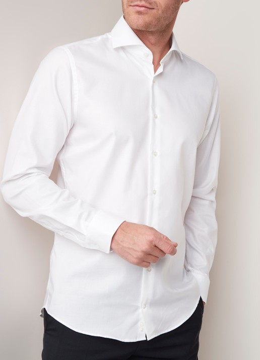 Strellson Sereno slim fit overhemd met wide spread-kraag - detail 3 wit