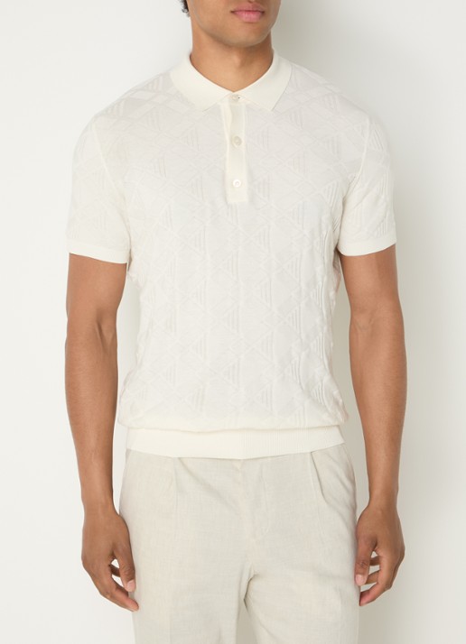 Strellson Vincent regular fit polo met ruitdessin