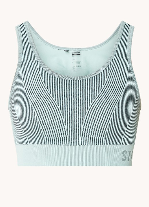 STRONGER Arc Seamless sport bh met medium support - voorkant lichtblauw