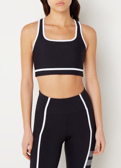 STRONGER Sport bh met medium support en contrastbies - detail 4 zwart