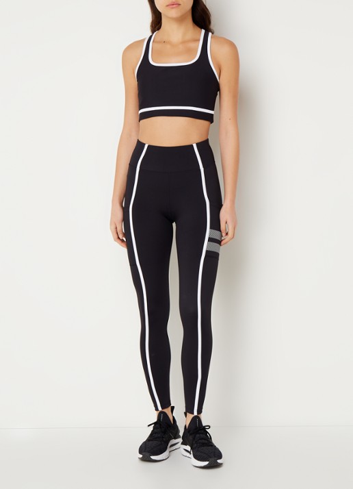 STRONGER Sport bh met medium support en contrastbies - voorkant 3 zwart