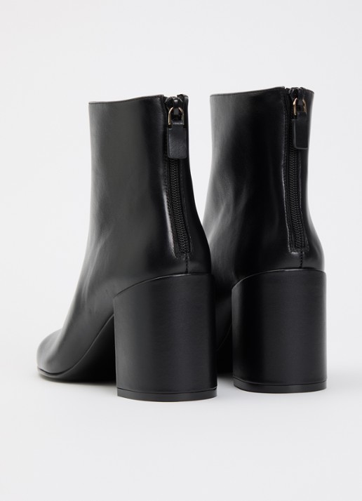 Stuart Weitzman Bacari Zip enkellaarsje van leer - achterkant 4 zwart
