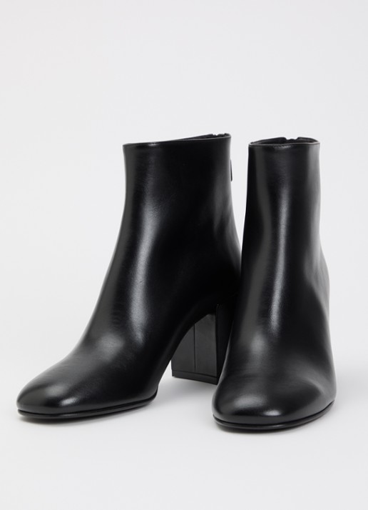 Stuart Weitzman Bacari Zip enkellaarsje van leer - detail 2 zwart